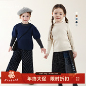 允儿妈女童春季 T恤儿童上衣潮 宝宝春秋时尚 新款 百搭半高领打底衫