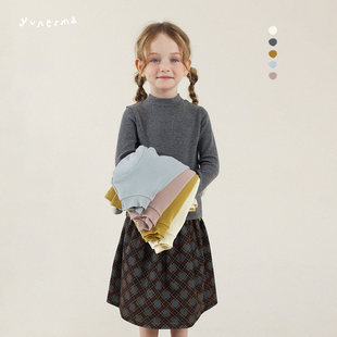 宝宝秋冬纯色长袖 半高领打底衫 儿童上衣T恤潮 新款 允儿妈女童冬季