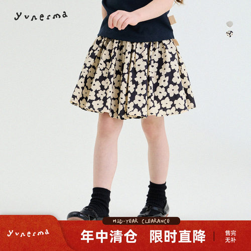 允儿妈女童韩系大A摆伞形半身裙