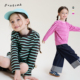 时尚 允儿妈女童2026新款 上衣女孩T恤潮 简约纯棉条纹长袖 宝宝春季