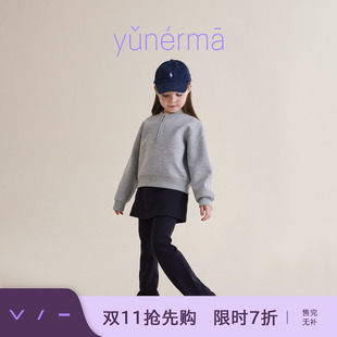 宝宝冬季半拉链加绒卫衣允儿妈女童新款空气层加厚棒球服儿童上衣