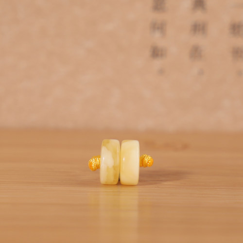 俄料蜜蜡黄白花蜡直切珠隔珠垫片