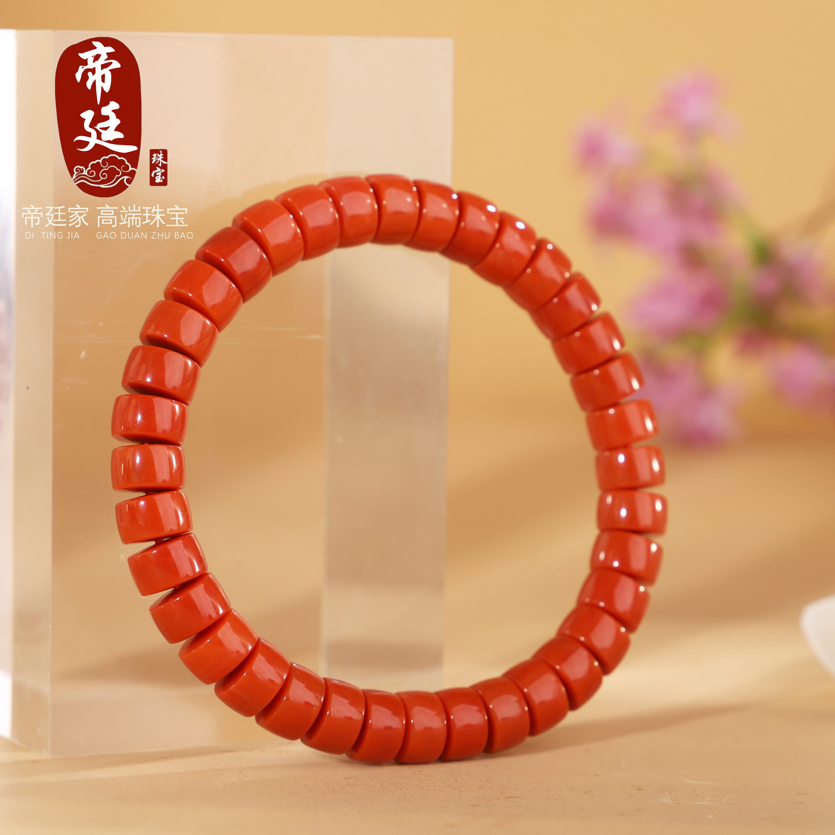 瓦西南红直切直珠手串手链珠串