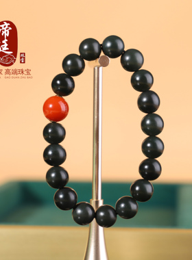 新疆和田玉塔青圆珠手链单圈10mm