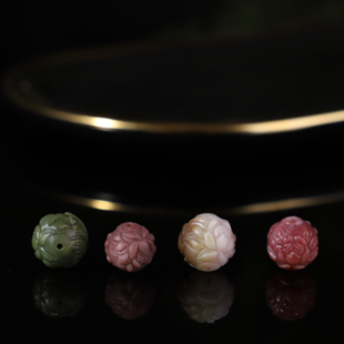 帝廷家 天然盐源玛瑙散珠金鱼荷花雕刻珠 单颗精品颜色多样性发货