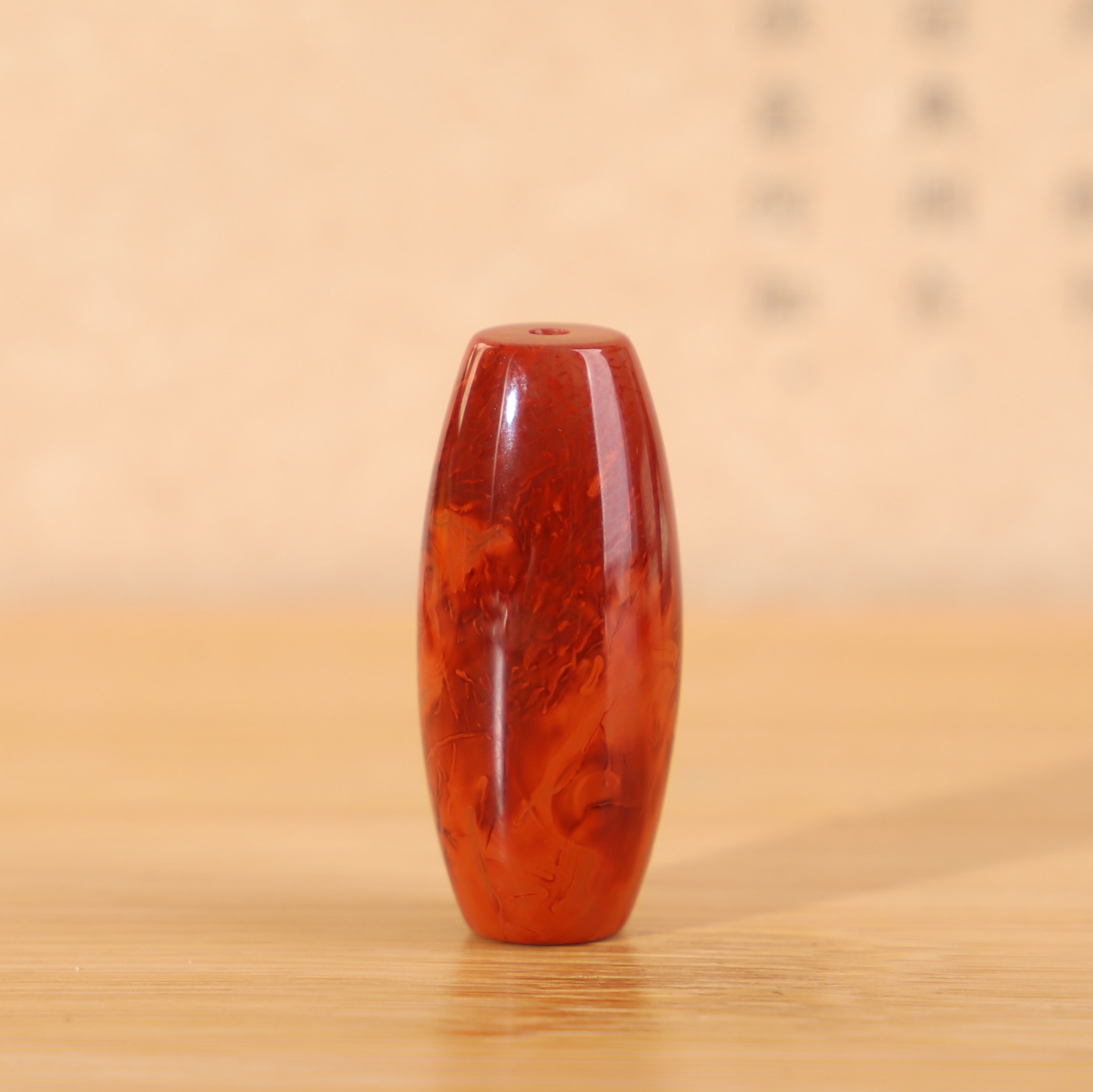 帝廷!原矿正品川料南红桶珠火焰纹精美锁骨珠 JZCT10号11.8*27mm