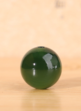 帝廷！正品天然俄料碧玉老坑菠菜绿辣绿色圆珠单珠BYLK16号11.3mm