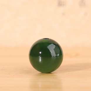 帝廷!正品天然俄料碧玉老坑菠菜绿辣绿色圆珠单珠BYLK16号11.3mm