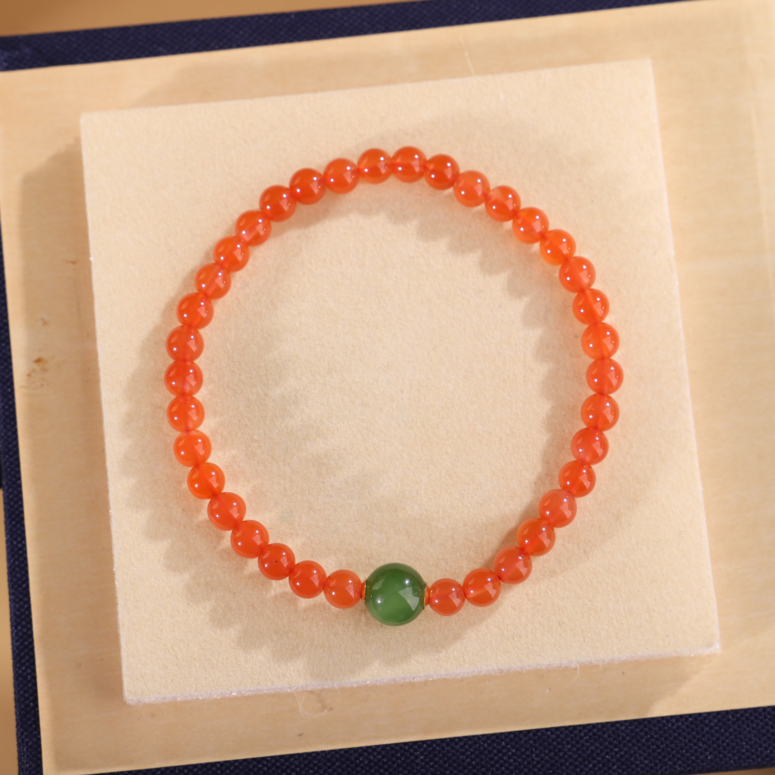 正品保山南红保山冰红手链单圈