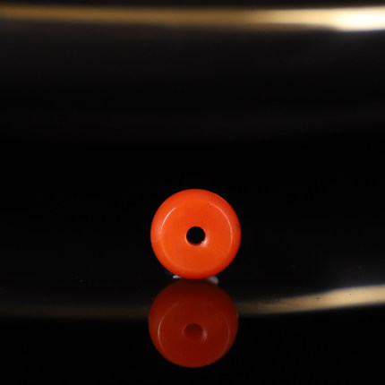 帝廷！正品保山南红隔珠满肉柿子红高品质微微少裂G53号6.8*5.5mm