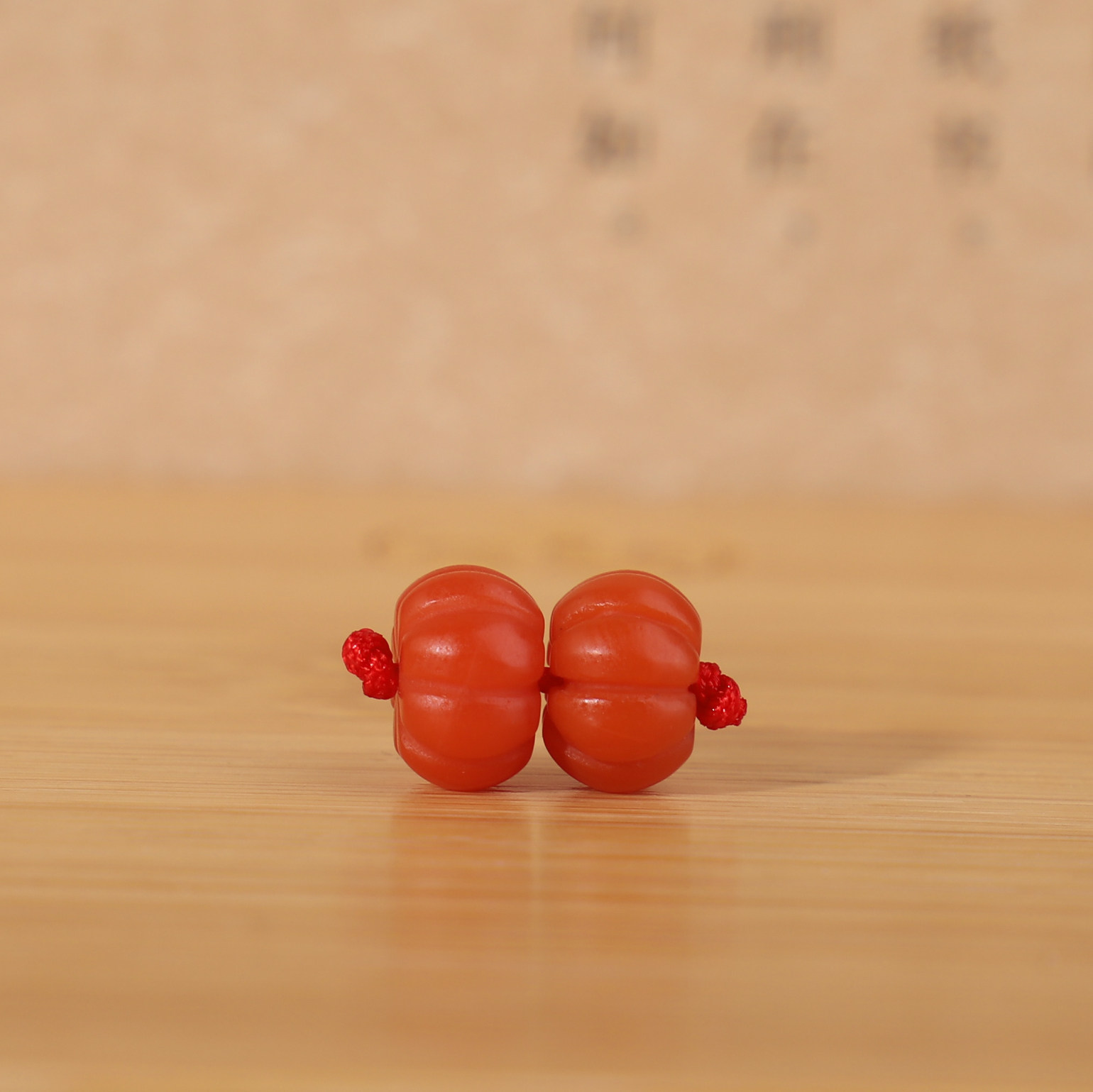 864号8.5*5.3mm*1对。帝廷正品保山南红南瓜珠柿子红精品对珠散珠