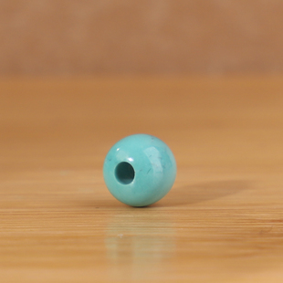 湖北绿松石高瓷蓝绿老型珠477号6.2 5.5mm孔1.8mm 原矿正品 帝廷