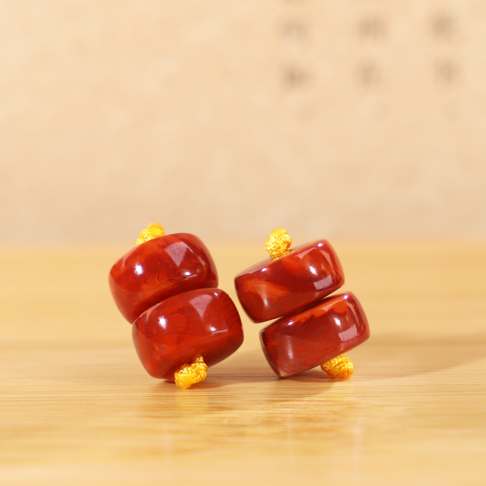 九口南红火焰红隔珠直切珠隔片