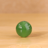 帝廷珠宝家 天然俄料碧玉圆珠单珠精品阳绿色散珠423号9.4mm 正品