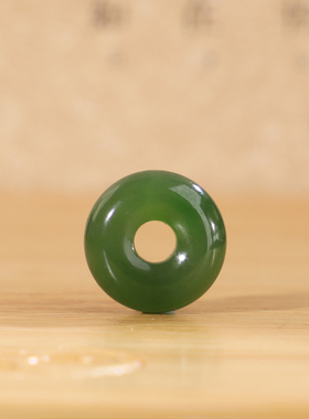 俄料碧玉阳绿色面包圈隔珠隔片