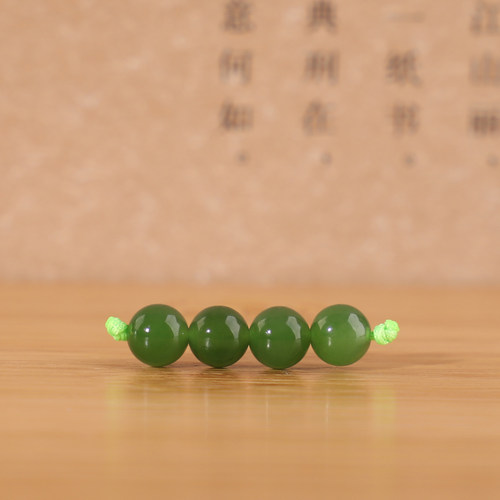 天然碧玉圆珠对珠阳绿色精品散珠