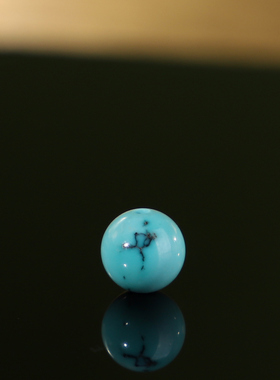 帝廷家！正品湖北绿松石铁线纹蓝绿色圆珠散珠单珠LSLH02号6.8mm