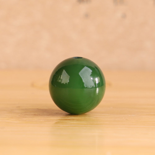 俄料碧玉老坑菠菜绿辣绿色圆珠