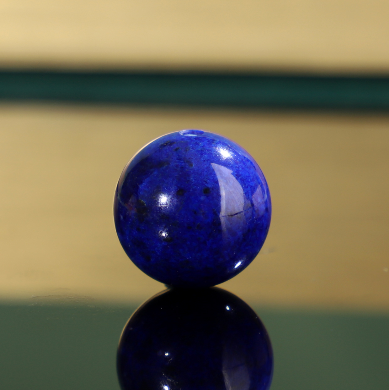 阿富汗青金石圆珠高货微白微金