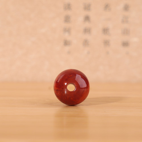 川料凉山南红火焰红圆珠单珠精品