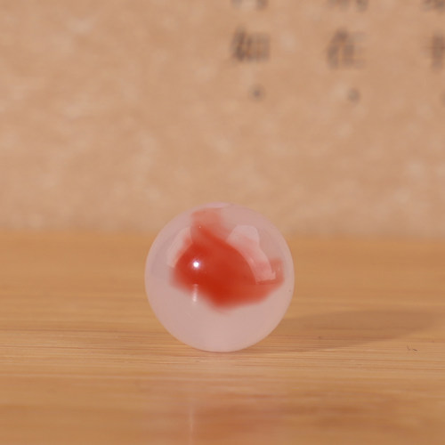 正品川料南红冰飘红荔枝冻圆珠