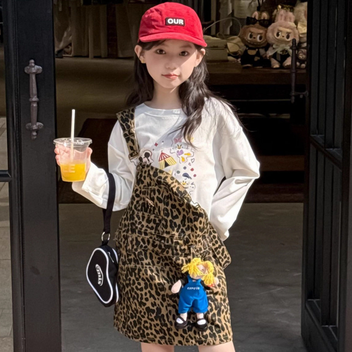 童T恤2025秋女童韩版卡通印花宽松t恤衫中大童可爱长袖打底衫