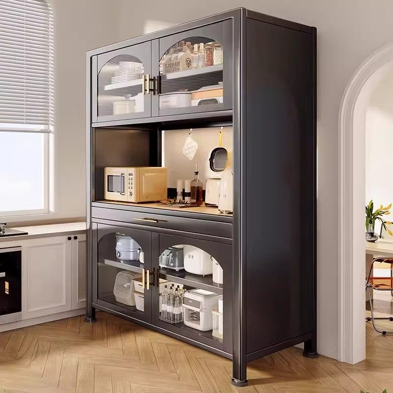 餐边柜玻璃柜厨房靠墙一体落地多层储物多功能放微波炉置物架收纳,厨房/烹饪用具,厨房置物架/置物柜/角架,淘宝优惠券,粉丝福利购,淘宝优惠卷