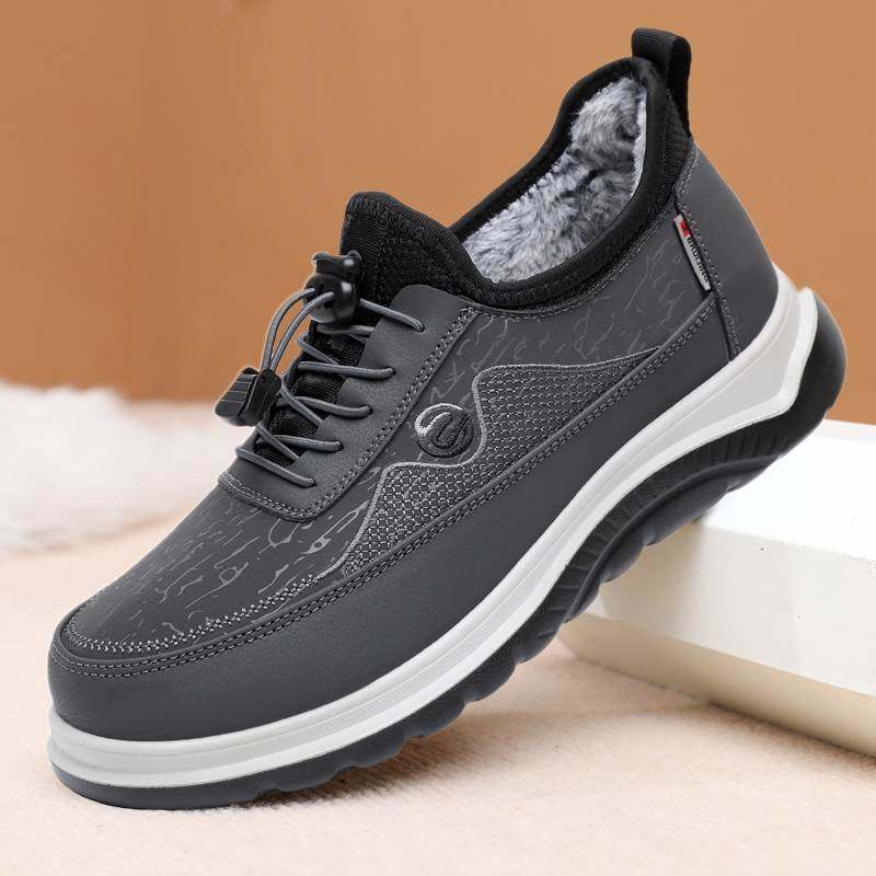 冬季老北京布鞋新款男棉鞋中老年人一脚蹬健步鞋舒适防滑爸爸鞋男