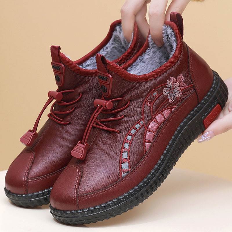 冬老北京布鞋女棉鞋加绒保暖防滑中老年妈妈鞋老人居家奶奶鞋棉拖