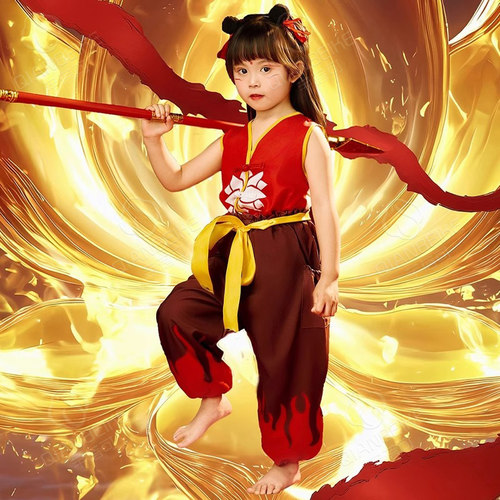 哪咤服装魔童降世闹海同款套装cos哪咤2衣服男女童六一儿童演出服