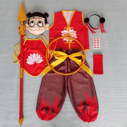 哪咤之魔童降世环保服儿童男女哪吒表演套装小哪吒演出环保服装