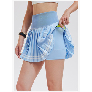 女子网球裙速干运动半身裙健身瑜伽羽毛球带内衬A字时尚百褶短裙