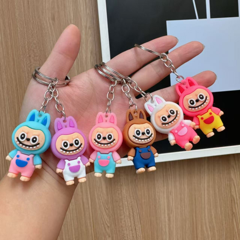 拉布布钥匙扣labubu创意挂饰可爱