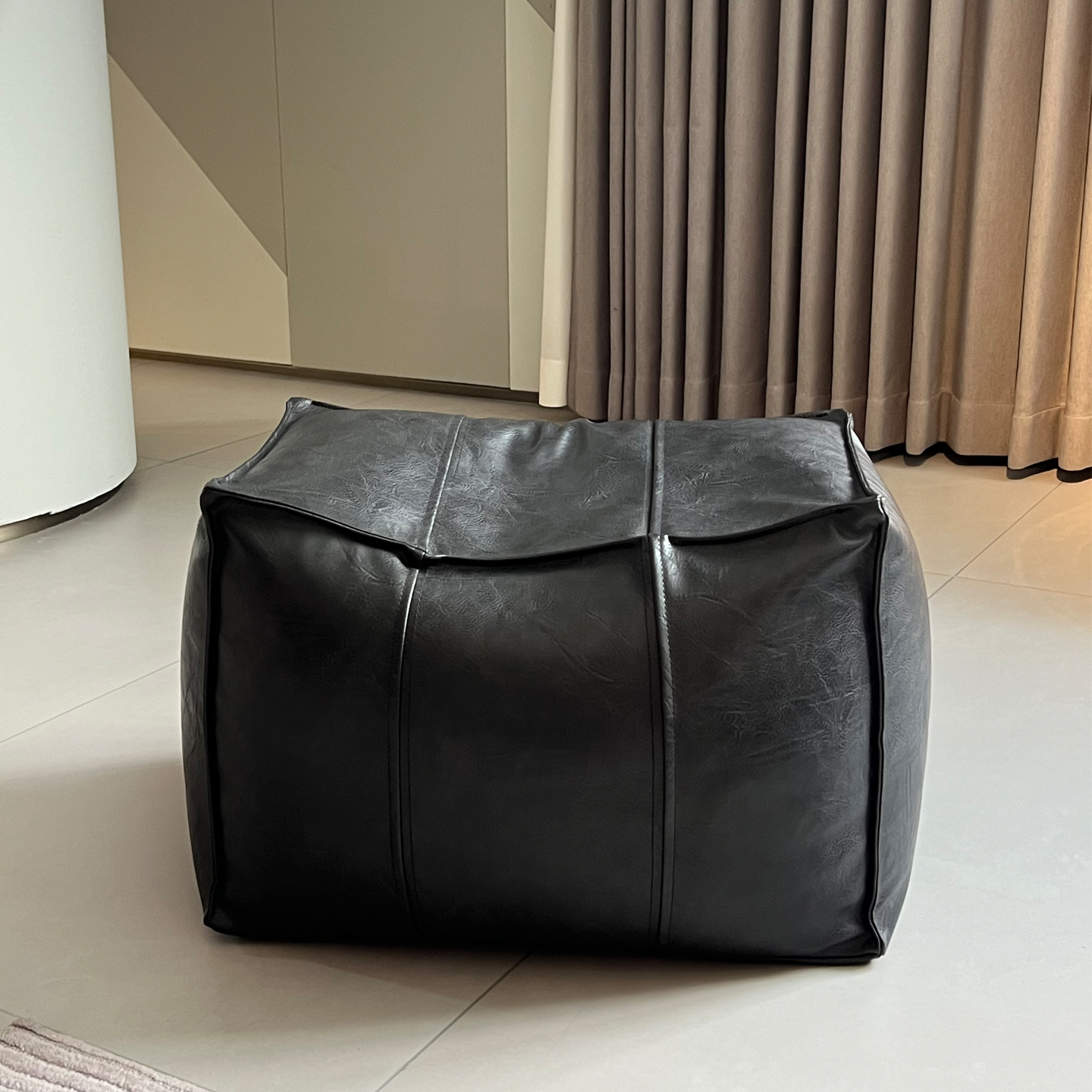 方形真皮坐墩简约蒲团茶几凳家用