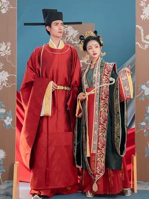 出租重回汉唐子衿子佩原创汉服宋制婚服女全套重工刺绣霞帔