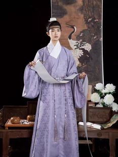 【出租】执月云纹提花缎琵琶袖明制道袍男款伴郎服父母服汉服婚服