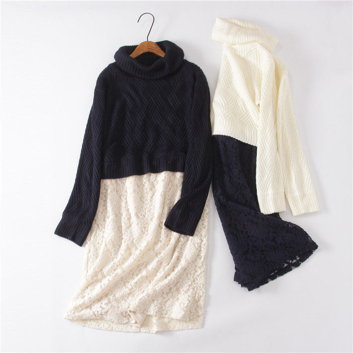 AN의 패션 임신 산후 뜨거운 엄마 모유 수유 양모 니트 거북이 드레스 겨울 간호 복장