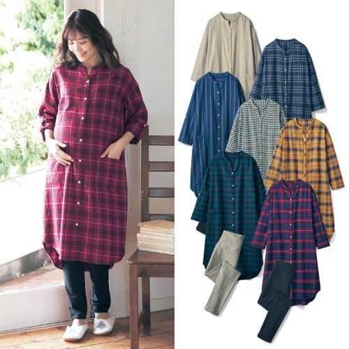 가을 겨울 출산 가정복 순면 플란넬 긴 수유복 모유 수유 및 감금 옷 엄마가 모유 수유하러 나갑니다