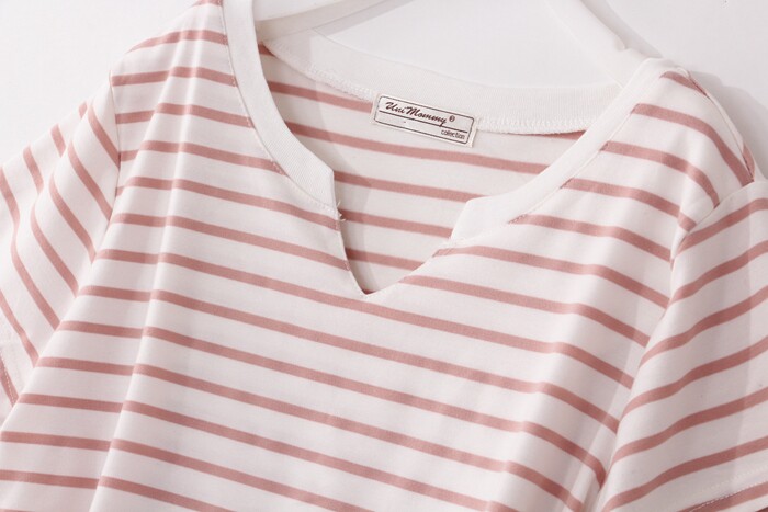 여름 얇은 산모 상의 시시한 수유 반팔 멋쟁이 외출 수유 반팔 티셔츠 하의 수유 셔츠