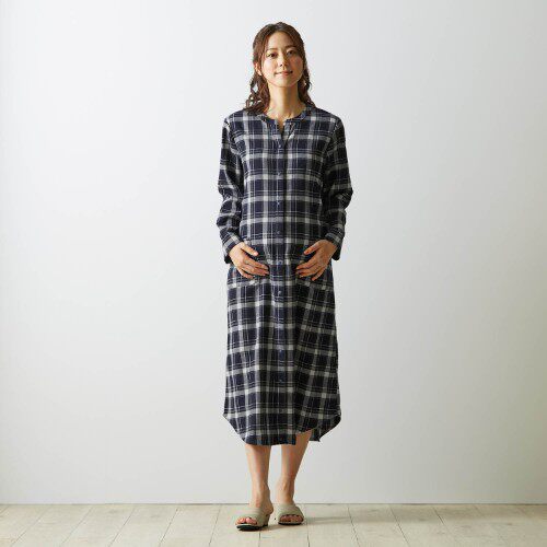 RIDAN QIANJIA 가을 겨울 출산 면화 양털 잠옷 산후 긴팔 간호 스커트 순면 간호 원피스 드레스