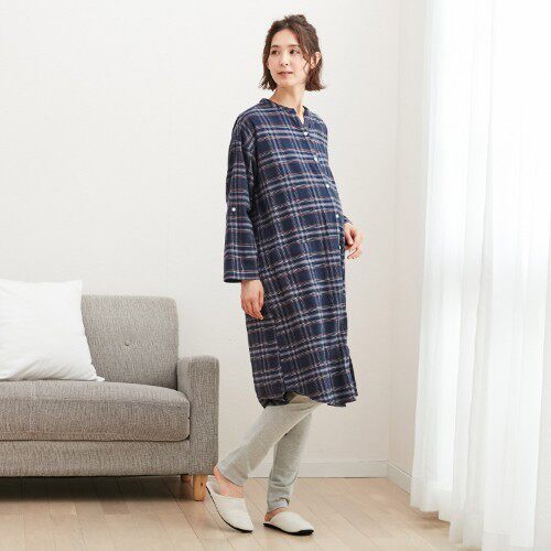 가을 겨울 출산 가정복 순면 플란넬 긴 수유복 모유 수유 및 감금 옷 엄마가 모유 수유하러 나갑니다