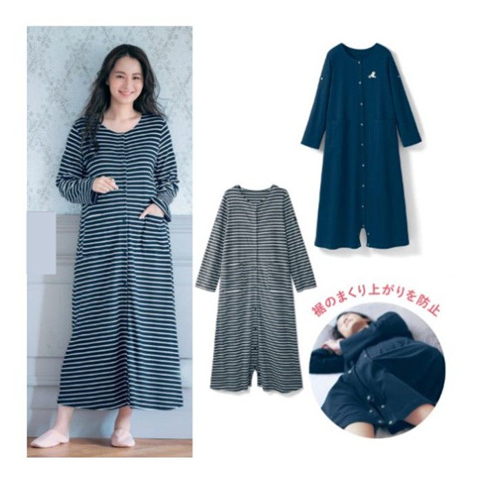 QIANYUAN 순면 출산 잠옷 산후 긴 모유 수유 TIANZHU 면 감금 옷 원피스 잠옷