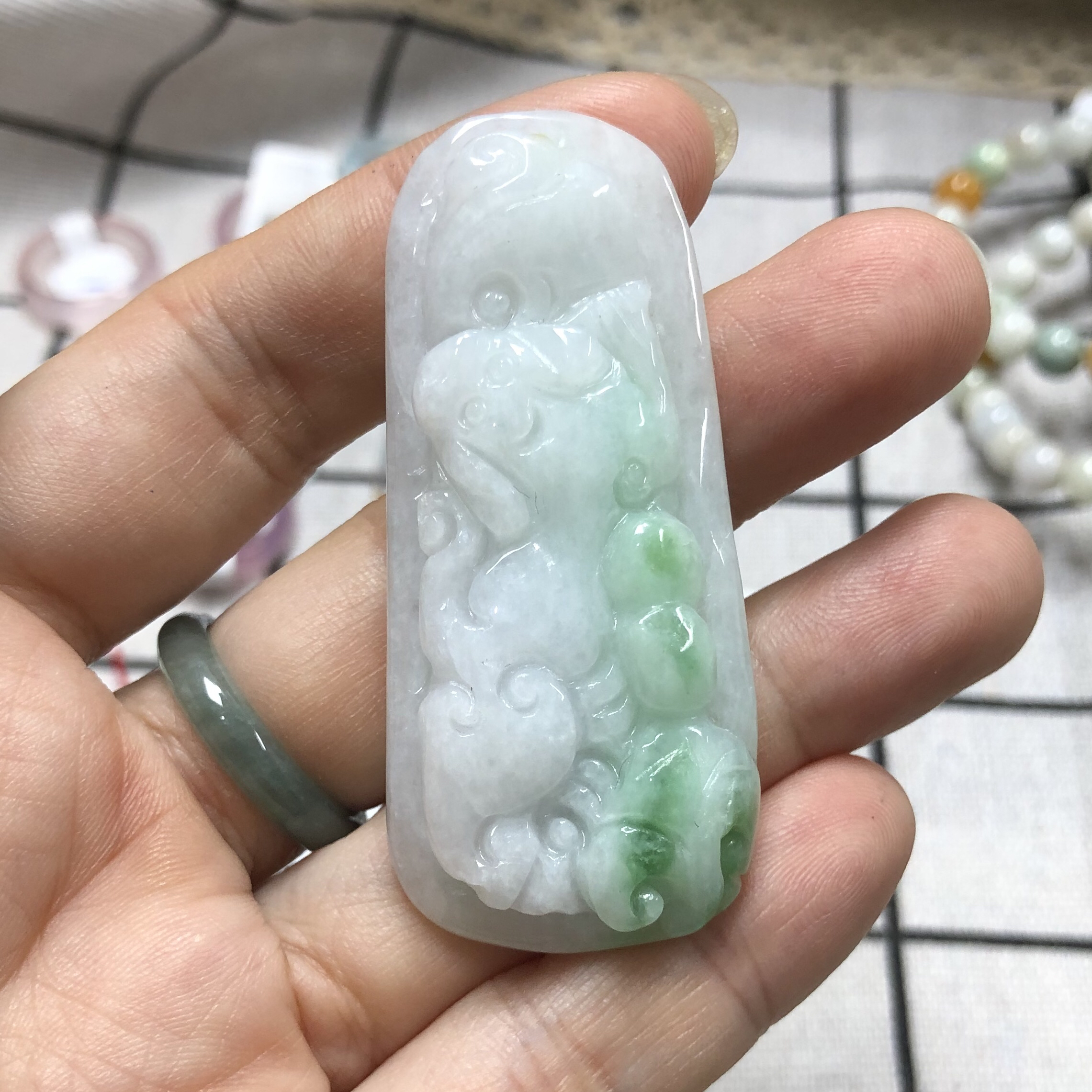 茜宝阁天然a货翡翠玉吊坠仿古龙纹项链坠子大牌子