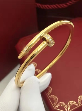 钛钢镀金钉子手镯金银色简约质感