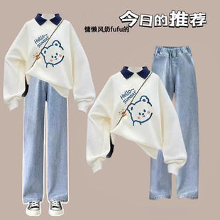 女大童秋季套装2026新款初中女学生春秋装学院风卫衣韩版洋气休闲