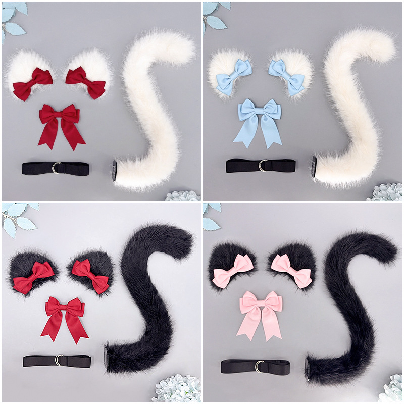 猫耳朵尾巴儿童生日派对装饰头箍
