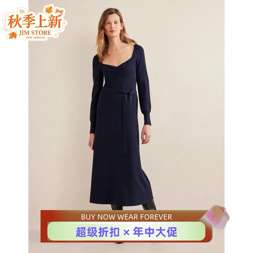 PhaseEight藏蓝连衣裙优雅百搭