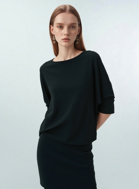 Phase Eight连衣裙包臀裙五分袖蝙蝠袖假两件纯色气质通勤日常