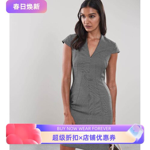 reiss正装裙短袖连衣裙铅笔修身