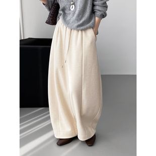 女松紧腰宽松垂感长裤 那末糯米弯刀裤 ～韩系百搭显瘦阔腿裤